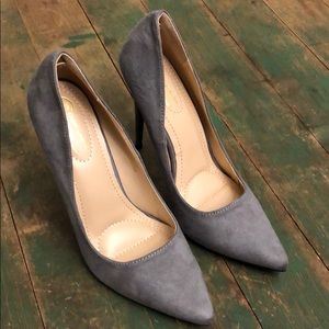 Grey suede pumps